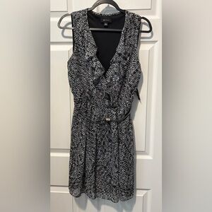 AB Studio Black and White Midi Dress